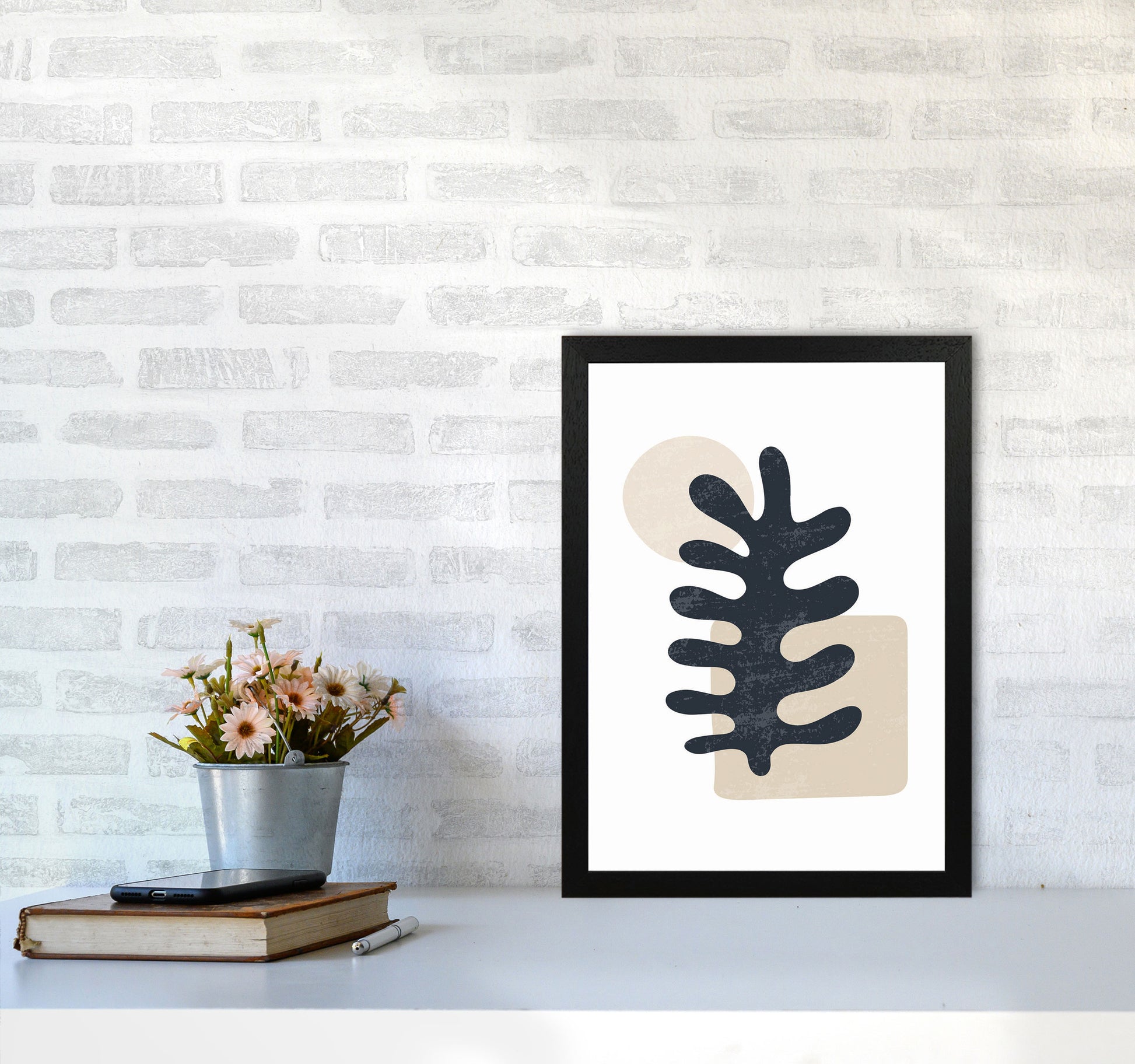 Minimal Abstract Algae III Art Print by Jason Stanley A3 White Frame