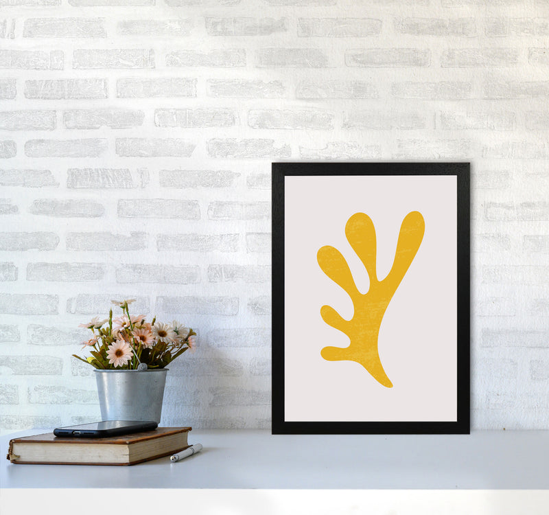 Abstract Yellow Algae Art Print by Jason Stanley A3 White Frame