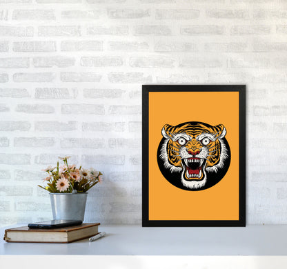 Vintage Tiger Art Print by Jason Stanley A3 White Frame