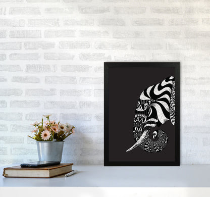 Ornate Elephant Art Print by Jason Stanley A3 White Frame
