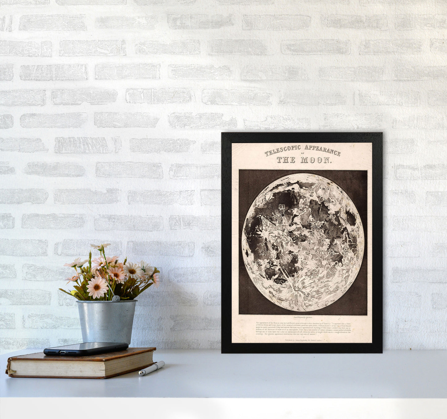 Telescopic Appearance Of The Moon Art Print by Jason Stanley A3 White Frame