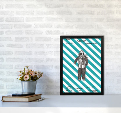 Diving Armor Patent Side Stripe Art Print by Jason Stanley A3 White Frame