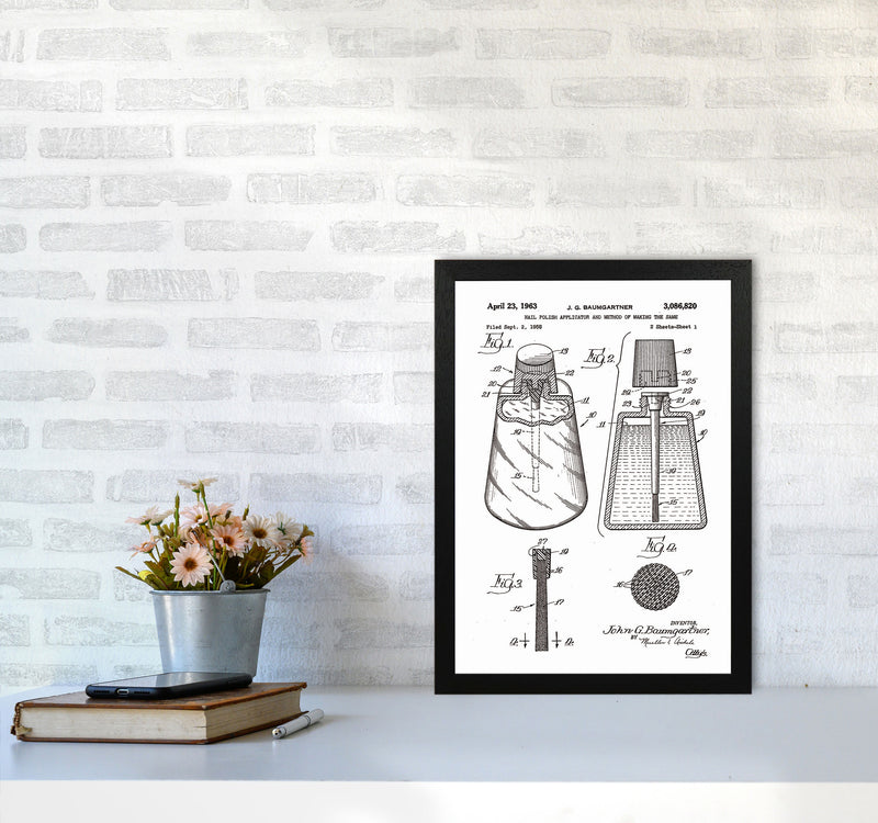 Nail Polish Applicator Patent Art Print by Jason Stanley A3 White Frame