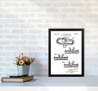 Diving Apparatus Patent Art Print by Jason Stanley A3 White Frame