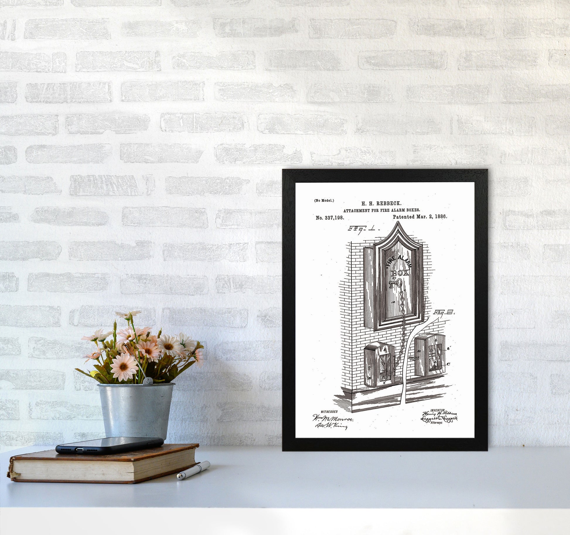 Fire Alarm Box Patent Art Print by Jason Stanley A3 White Frame