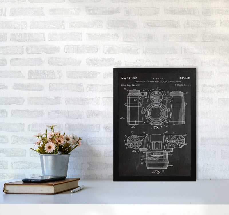 Vintage Camera Patent Art Print by Jason Stanley A3 White Frame