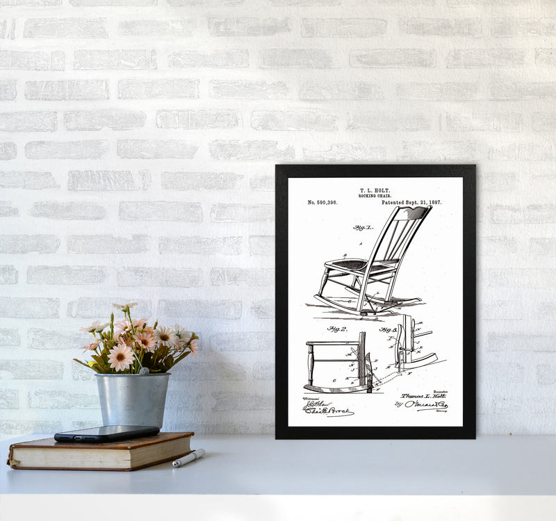Rocking Chair Patent Art Print by Jason Stanley A3 White Frame