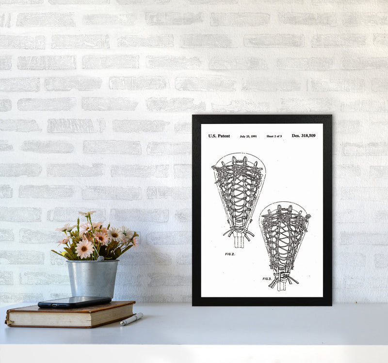Lacross Stick Patent Art Print by Jason Stanley A3 White Frame