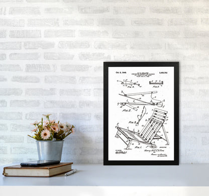 Beach Chair Patent Art Print by Jason Stanley A3 White Frame