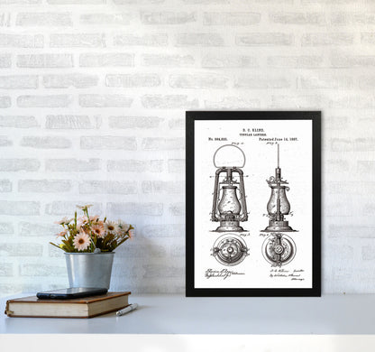 Vintage Lamp Patent Art Print by Jason Stanley A3 White Frame