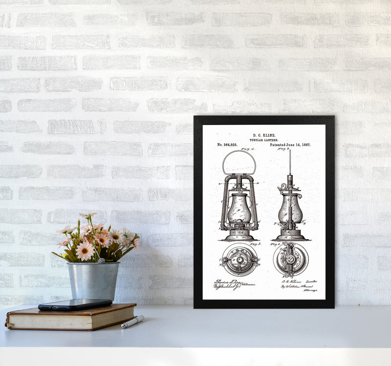 Vintage Lamp Patent Art Print by Jason Stanley A3 White Frame