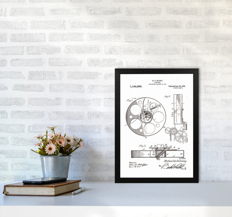 Film Reel Patent 2 Art Print by Jason Stanley A3 White Frame