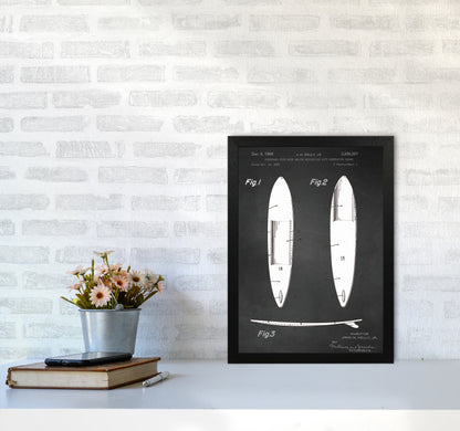Surfboard Patent 1 Art Print by Jason Stanley A3 White Frame