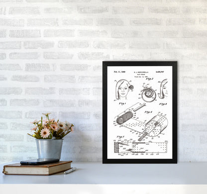 Hair Curler Patent Art Print by Jason Stanley A3 White Frame