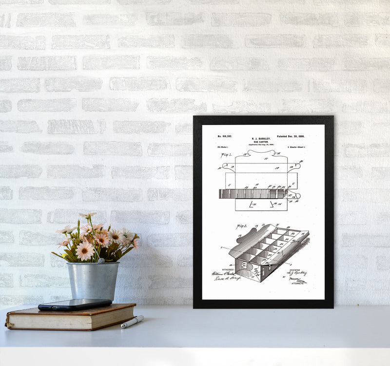 Egg Carton Patent Art Print by Jason Stanley A3 White Frame