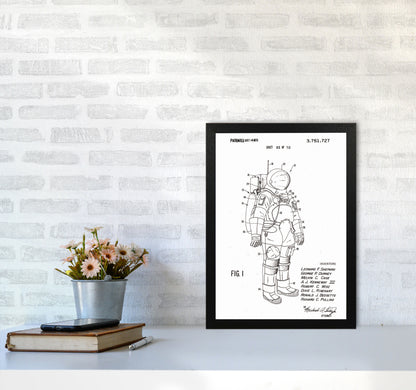 Spacesuit Patent Art Print by Jason Stanley A3 White Frame