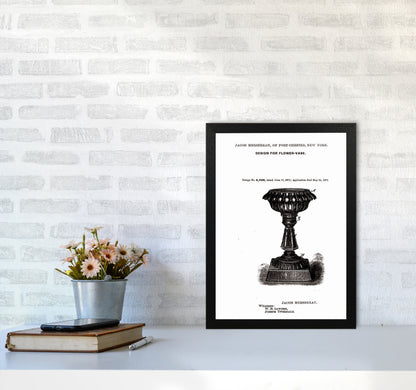 Flower Vase Patent Art Print by Jason Stanley A3 White Frame