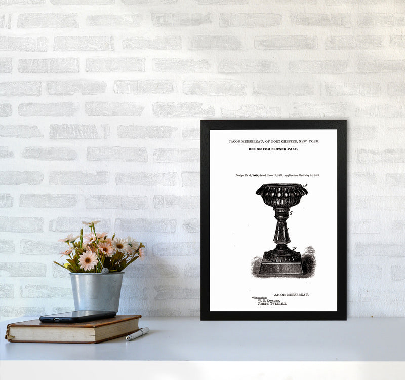 Flower Vase Patent Art Print by Jason Stanley A3 White Frame