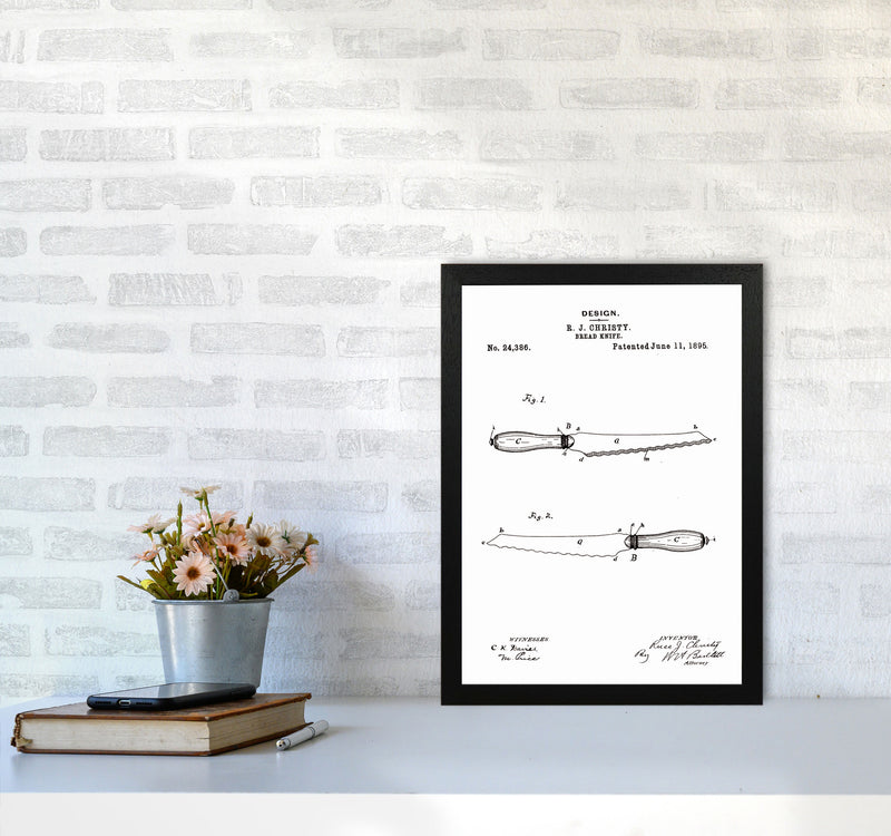 Bread Knife Patent Art Print by Jason Stanley A3 White Frame