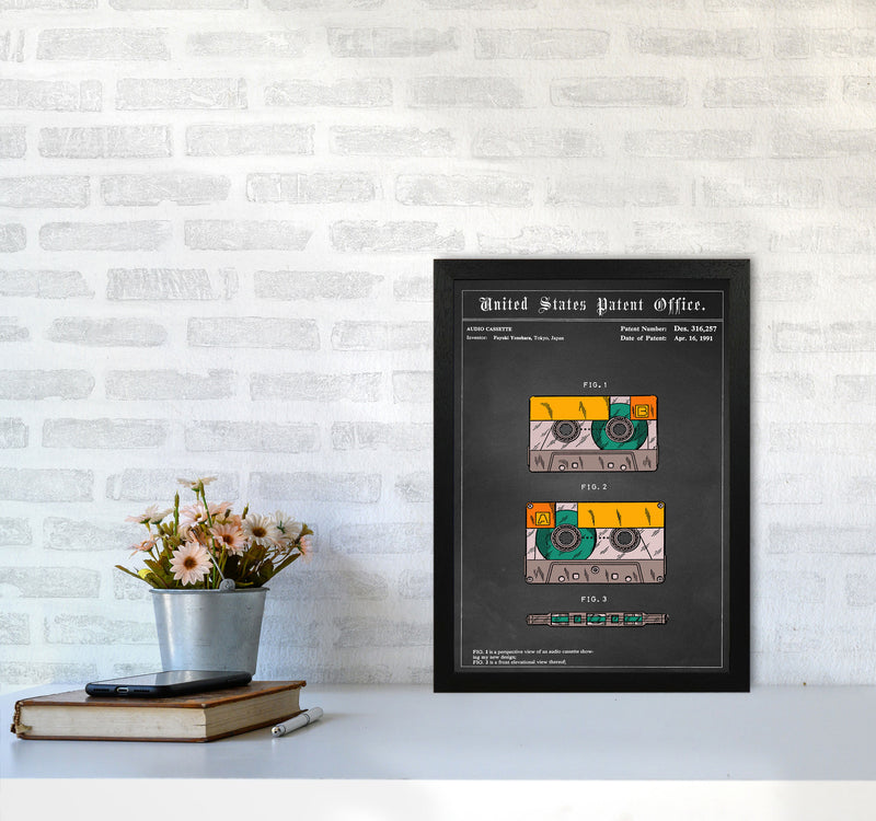 Casette Tape Art Print by Jason Stanley A3 White Frame