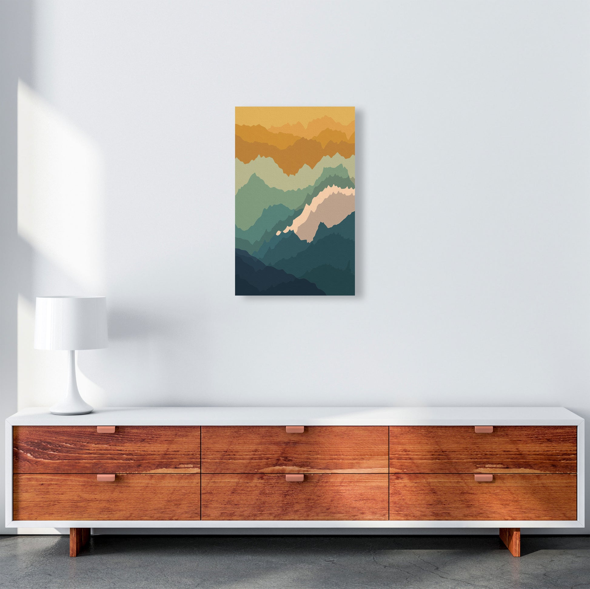 Japanese Mountain Topography Art Print by Jason Stanley A3 Canvas