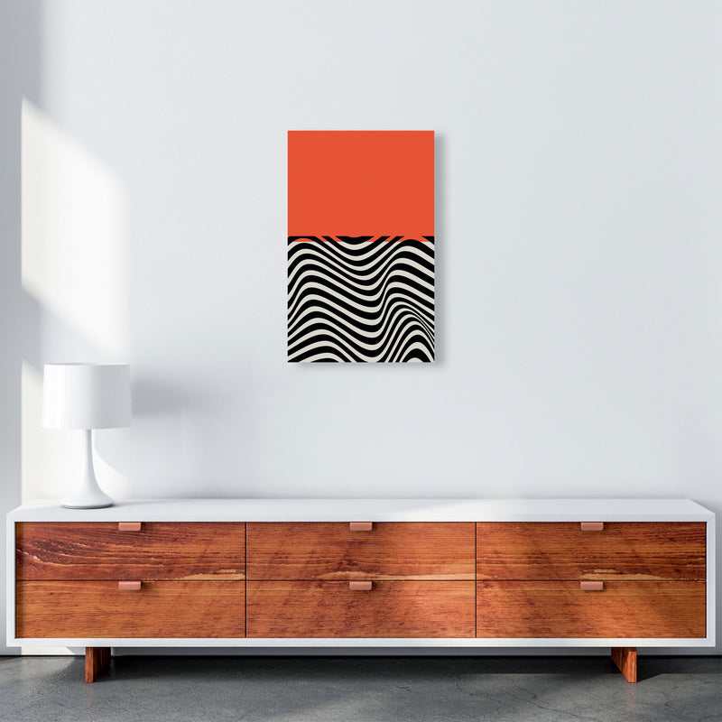 Minimal Abstract Red Wave Art Print by Jason Stanley A3 Canvas