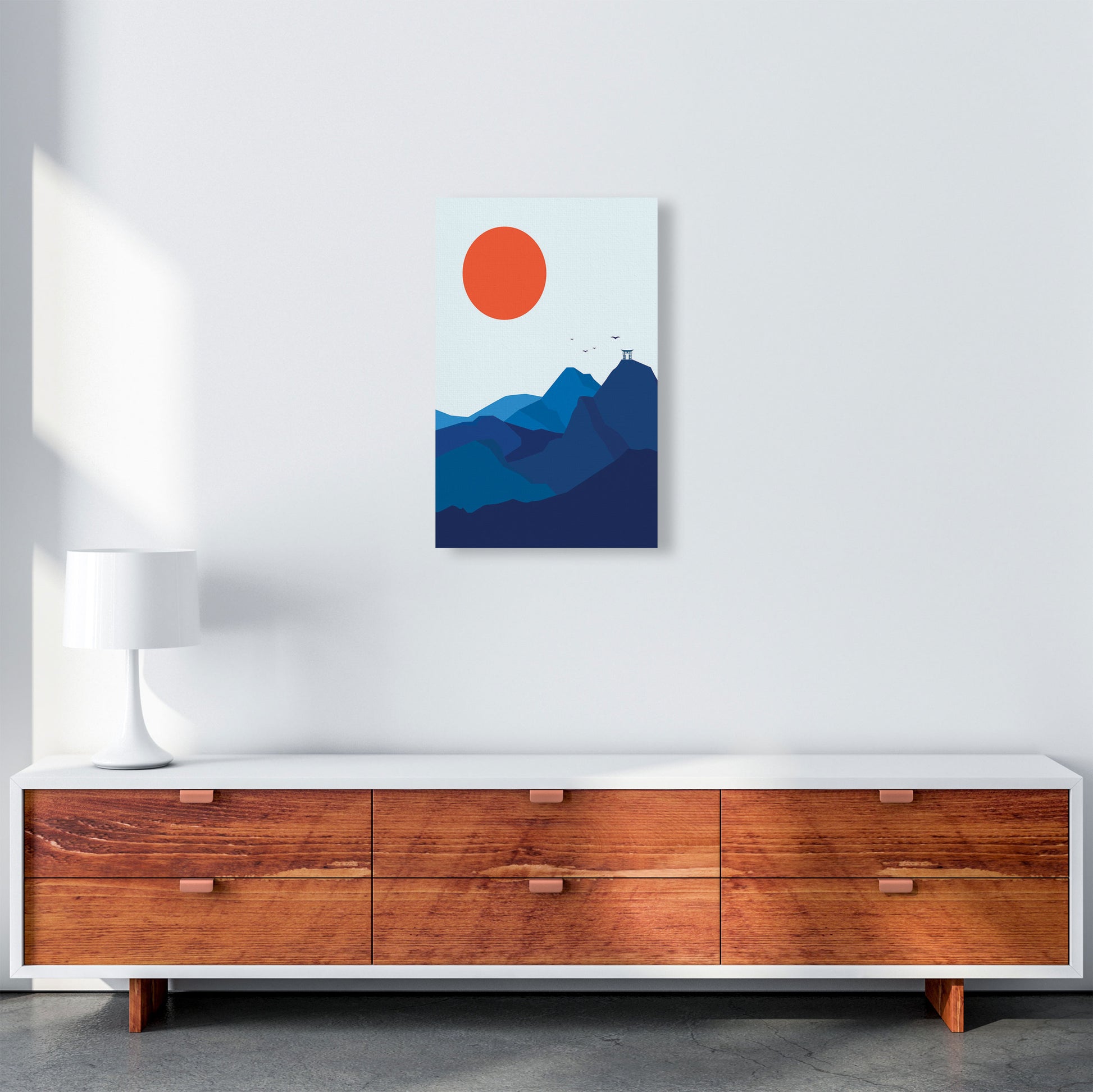 Japanese Mountain Sunrise Art Print by Jason Stanley A3 Canvas