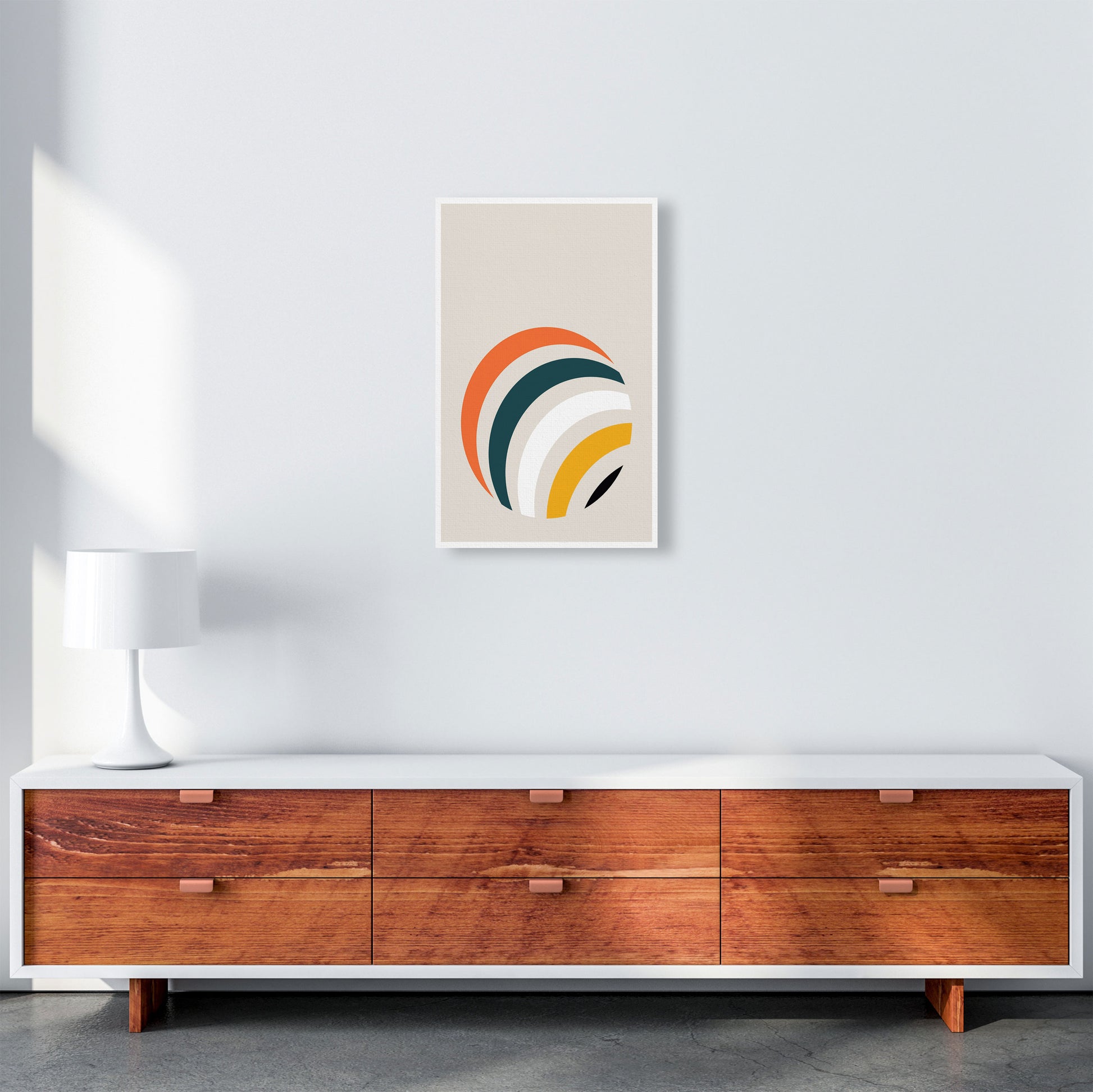 Retro Geometric Circle 1 Art Print by Jason Stanley A3 Canvas
