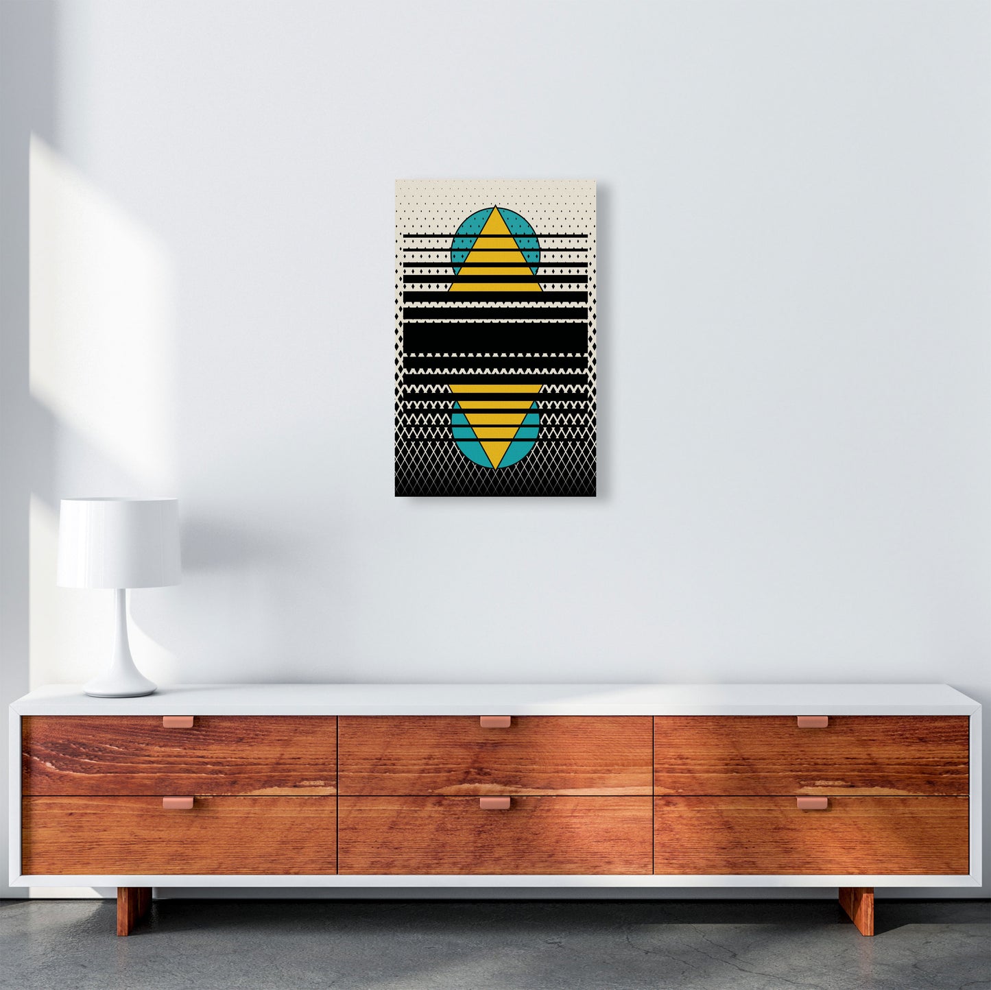 Geometric Suns Pattern Art Print by Jason Stanley A3 Canvas