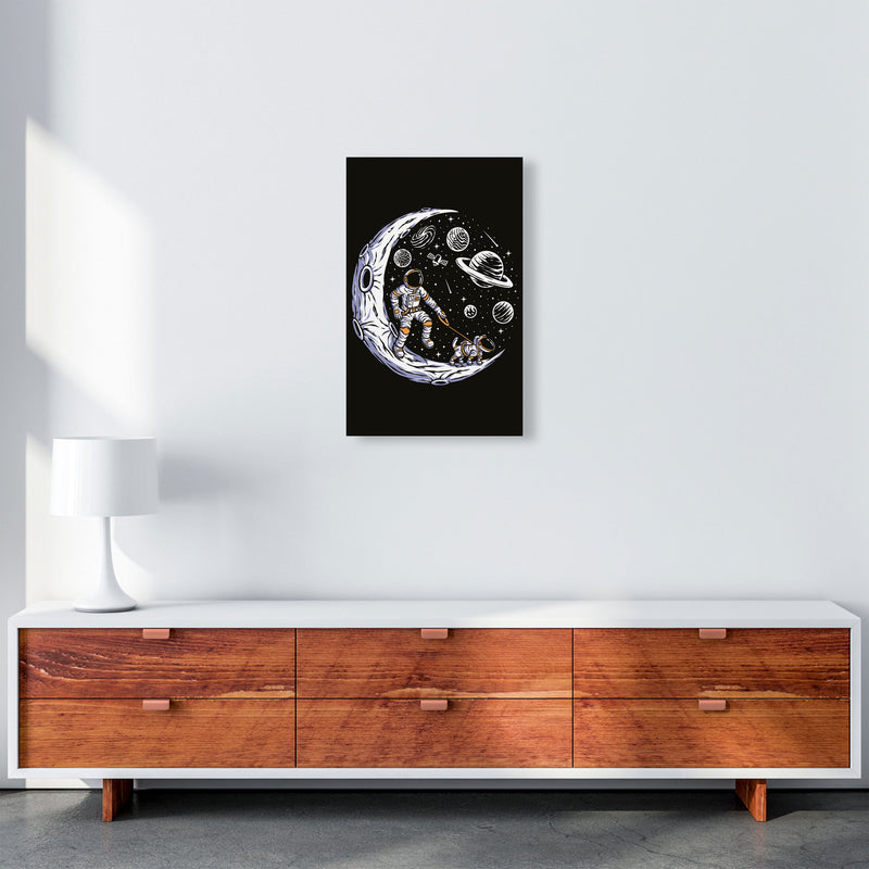 Doggie Moon Walks Art Print by Jason Stanley A3 Canvas