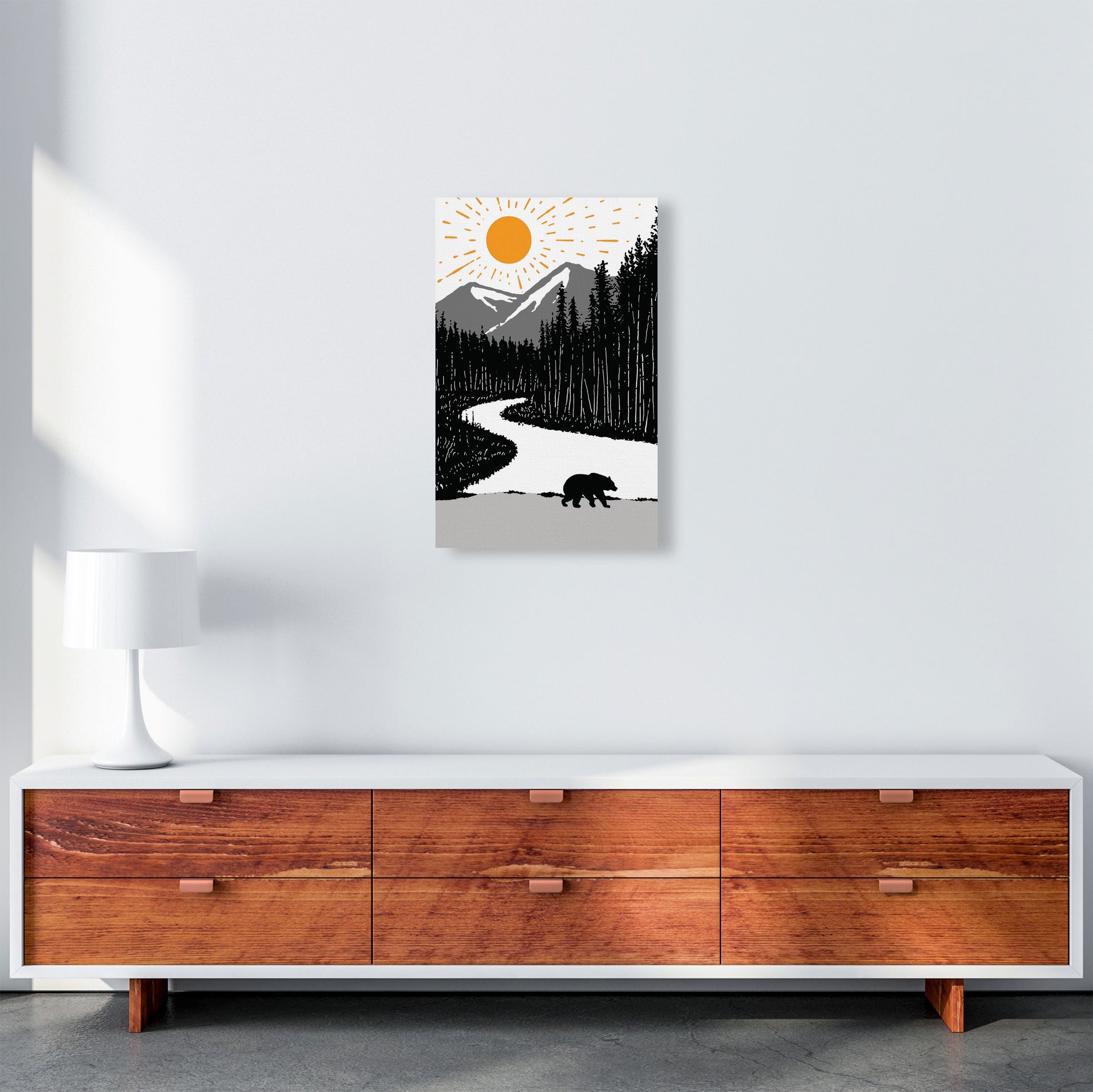 Bear By The River Art Print by Jason Stanley A3 Canvas