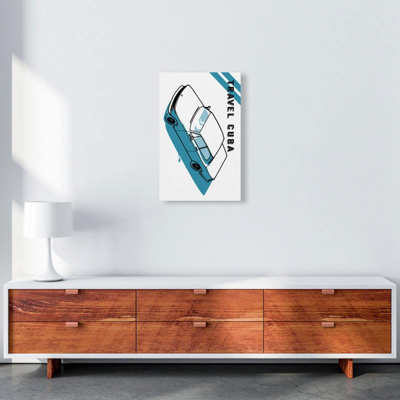 Travel Cuba Blue Art Print by Jason Stanley A3 Canvas