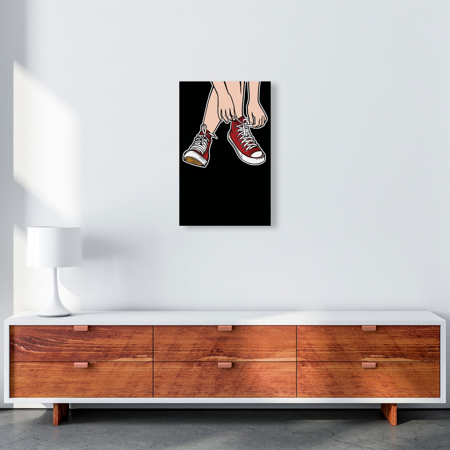 Tie Your Shoe Laces Art Print by Jason Stanley A3 Canvas