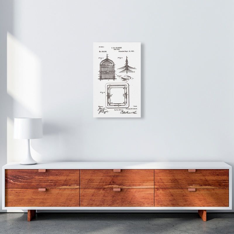 Bird Cage Patent Art Print by Jason Stanley A3 Canvas