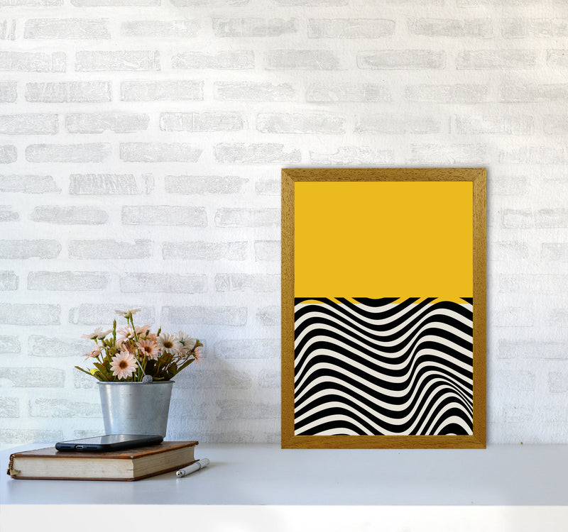 Minimal Abstract Yellow Wave Art Print by Jason Stanley A3 Print Only