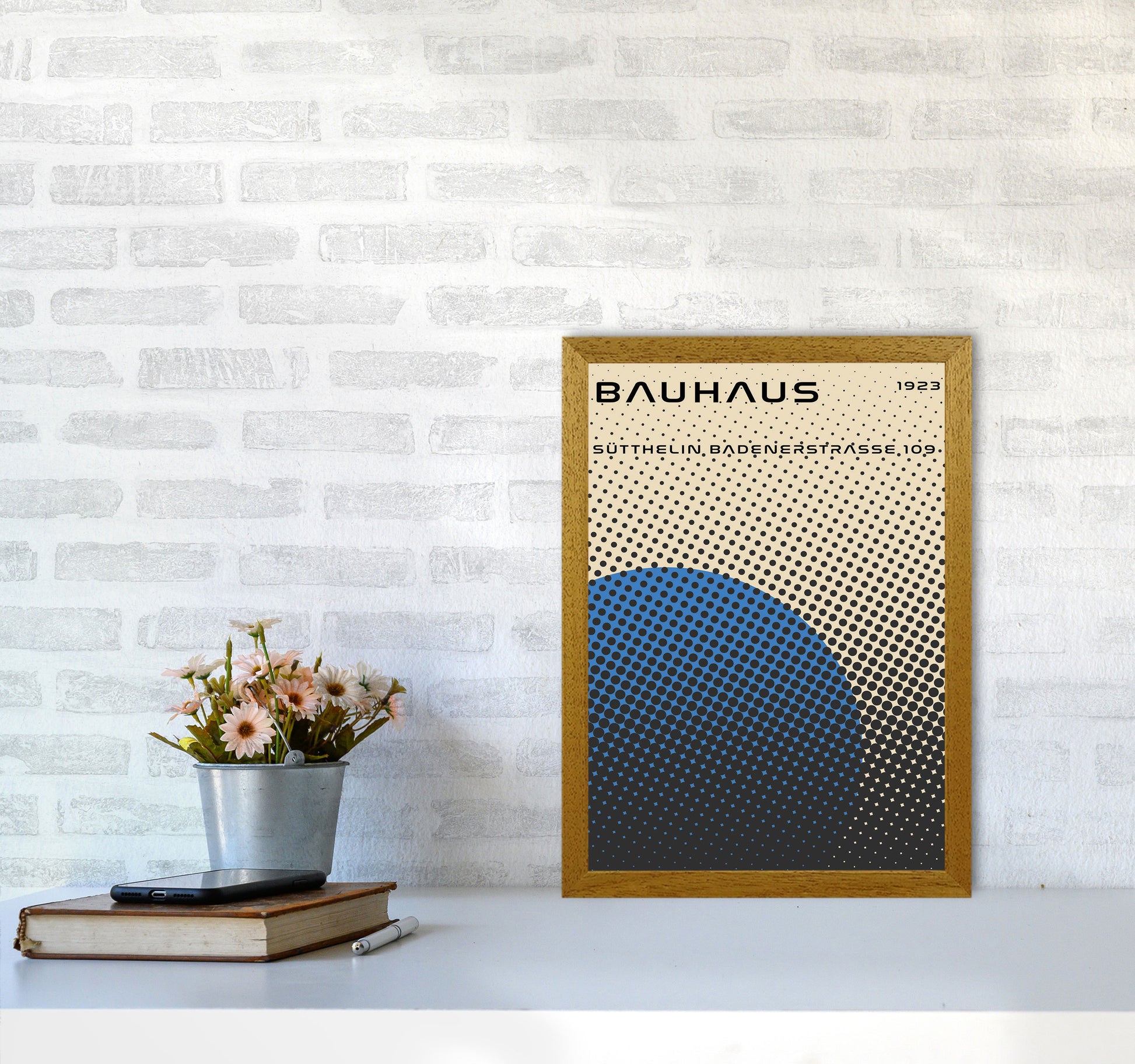 Bauhaus Geometric Blue Vibe Art Print by Jason Stanley A3 Print Only