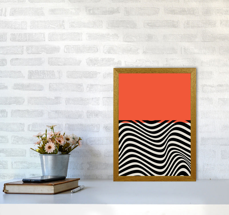 Minimal Abstract Red Wave Art Print by Jason Stanley A3 Print Only