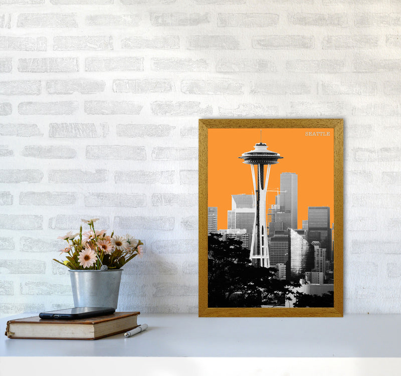 Halftone Seattle Yellow Art Print by Jason Stanley A3 Print Only