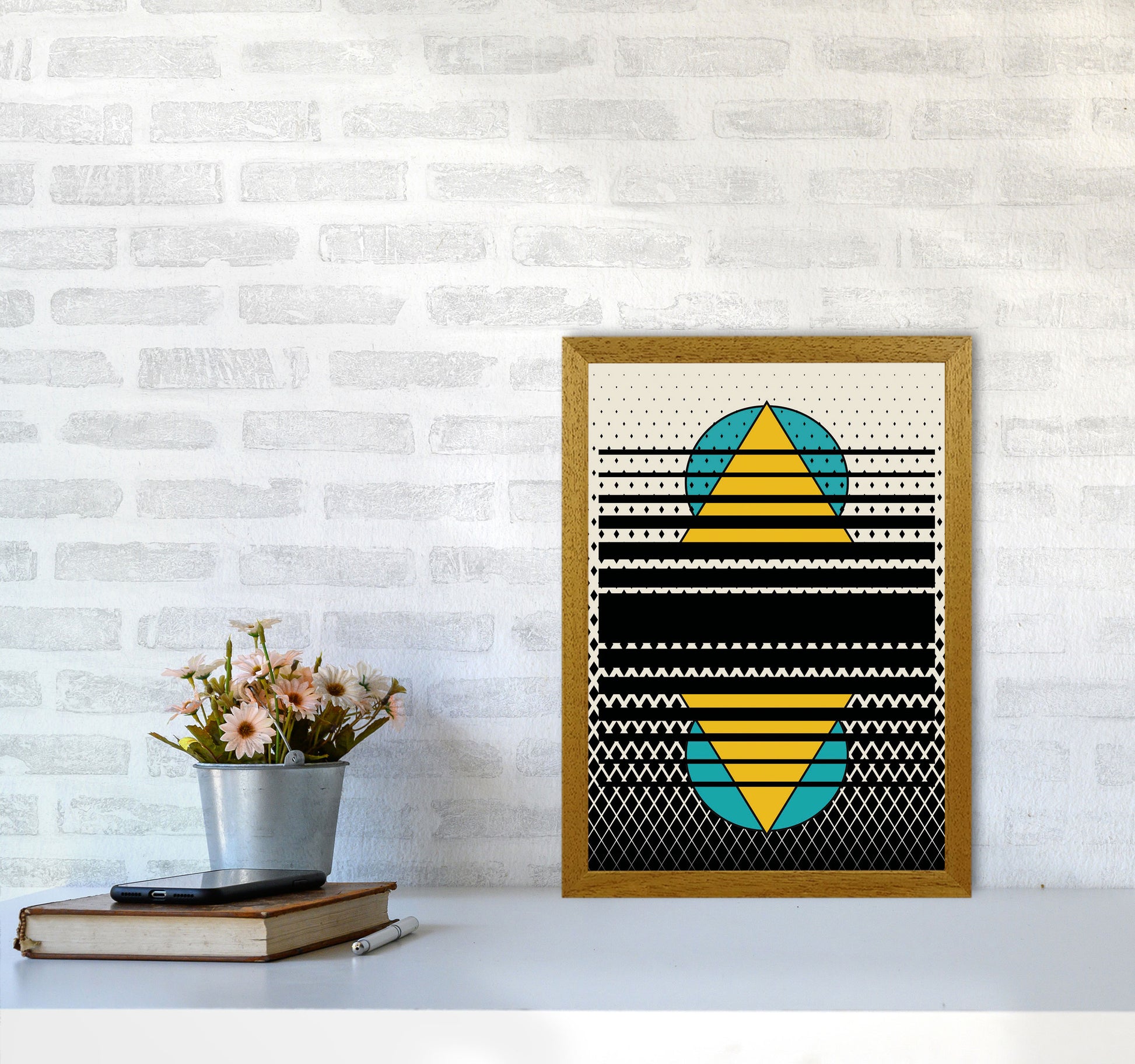 Geometric Suns Pattern Art Print by Jason Stanley A3 Print Only