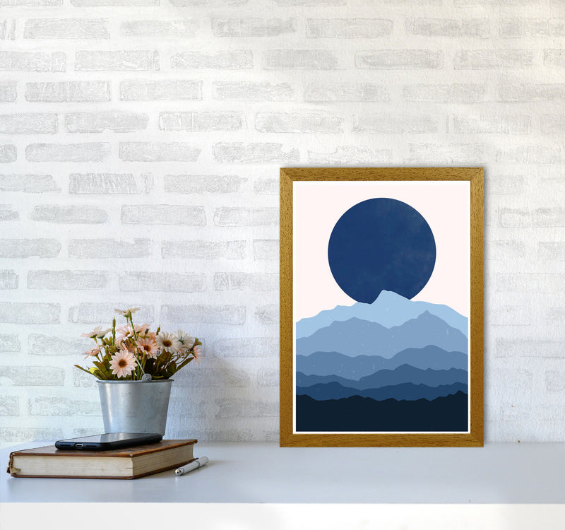 Blue Abstract Moonrise Art Print by Jason Stanley A3 Print Only