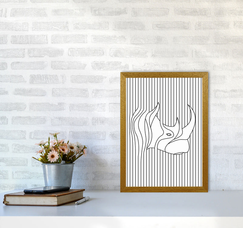 Line Drawing Rhino Art Print by Jason Stanley A3 Print Only