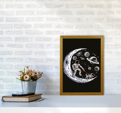 Doggie Moon Walks Art Print by Jason Stanley A3 Print Only