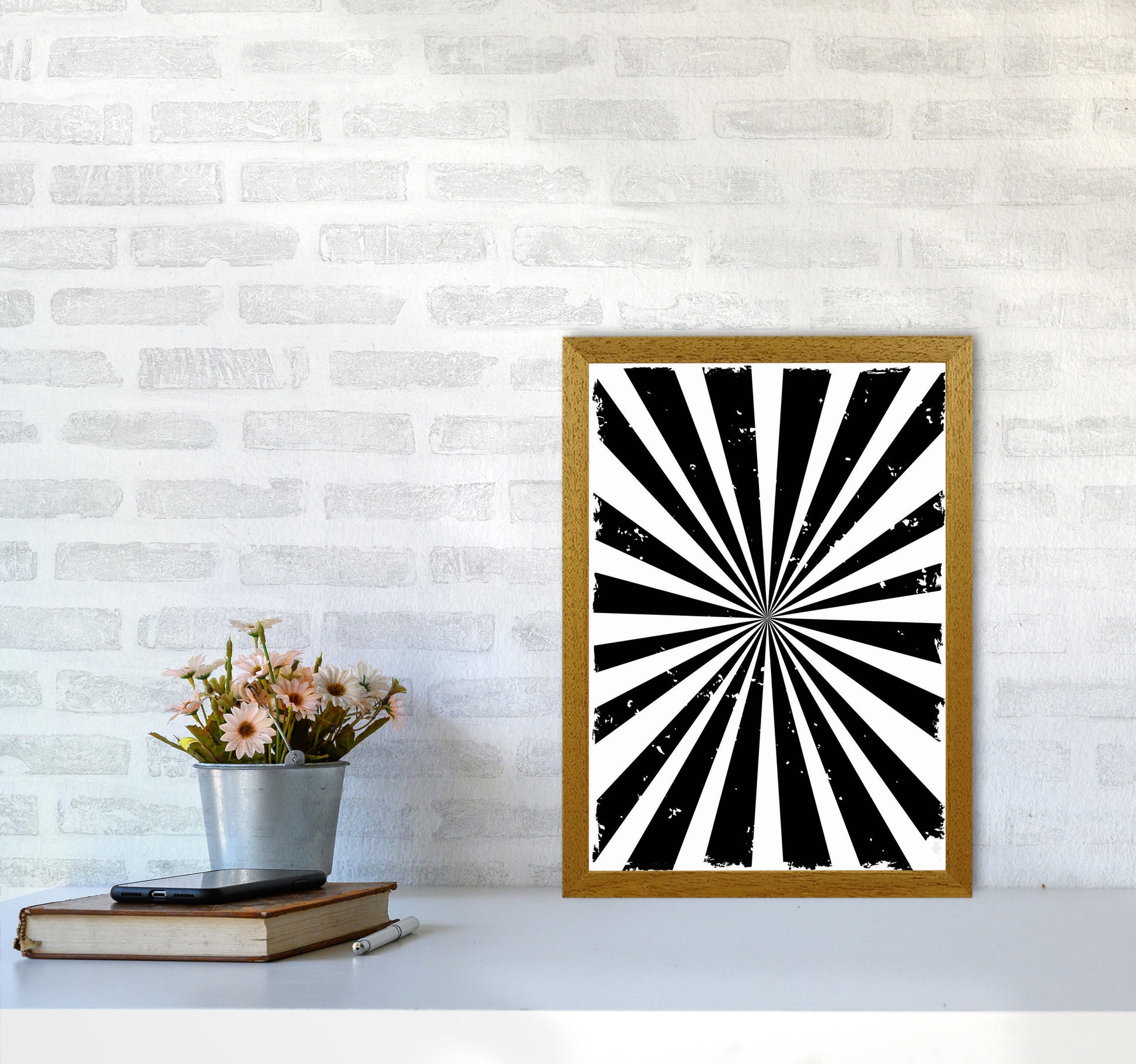 Black Sun Rays Art Print by Jason Stanley A3 Print Only