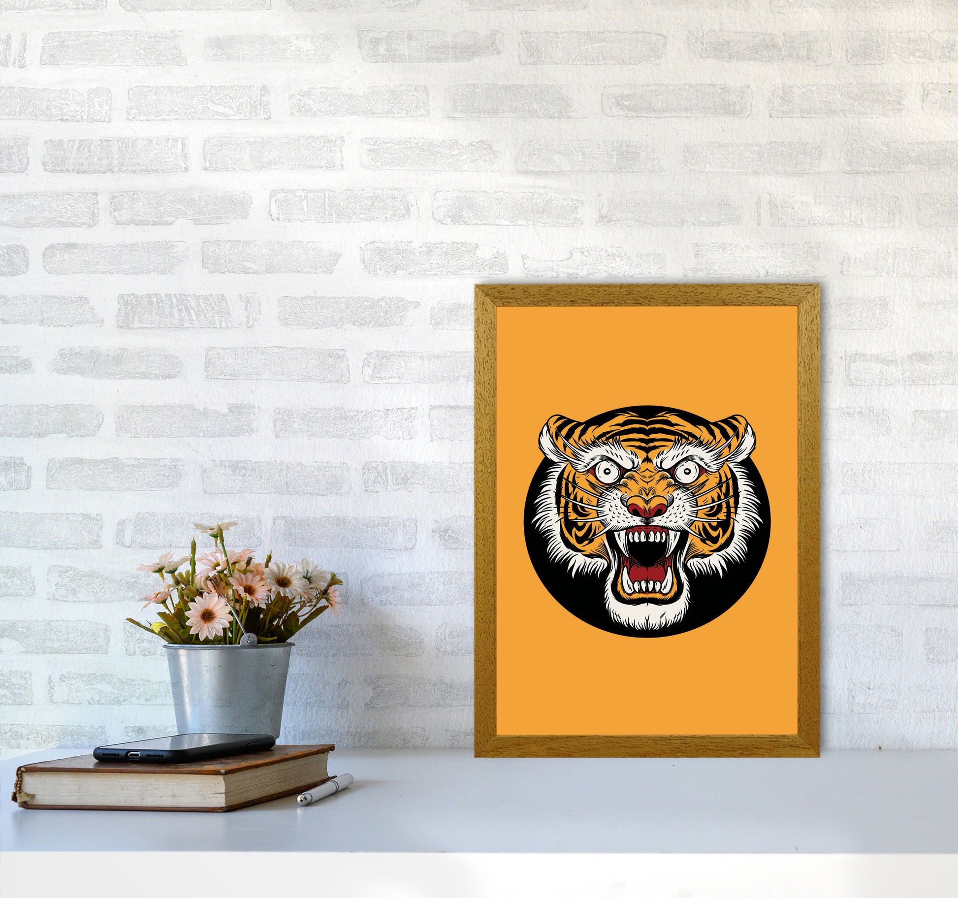 Vintage Tiger Art Print by Jason Stanley A3 Print Only