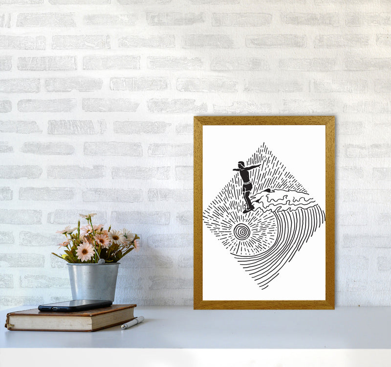 Surfer Line Drawing Art Print by Jason Stanley A3 Print Only