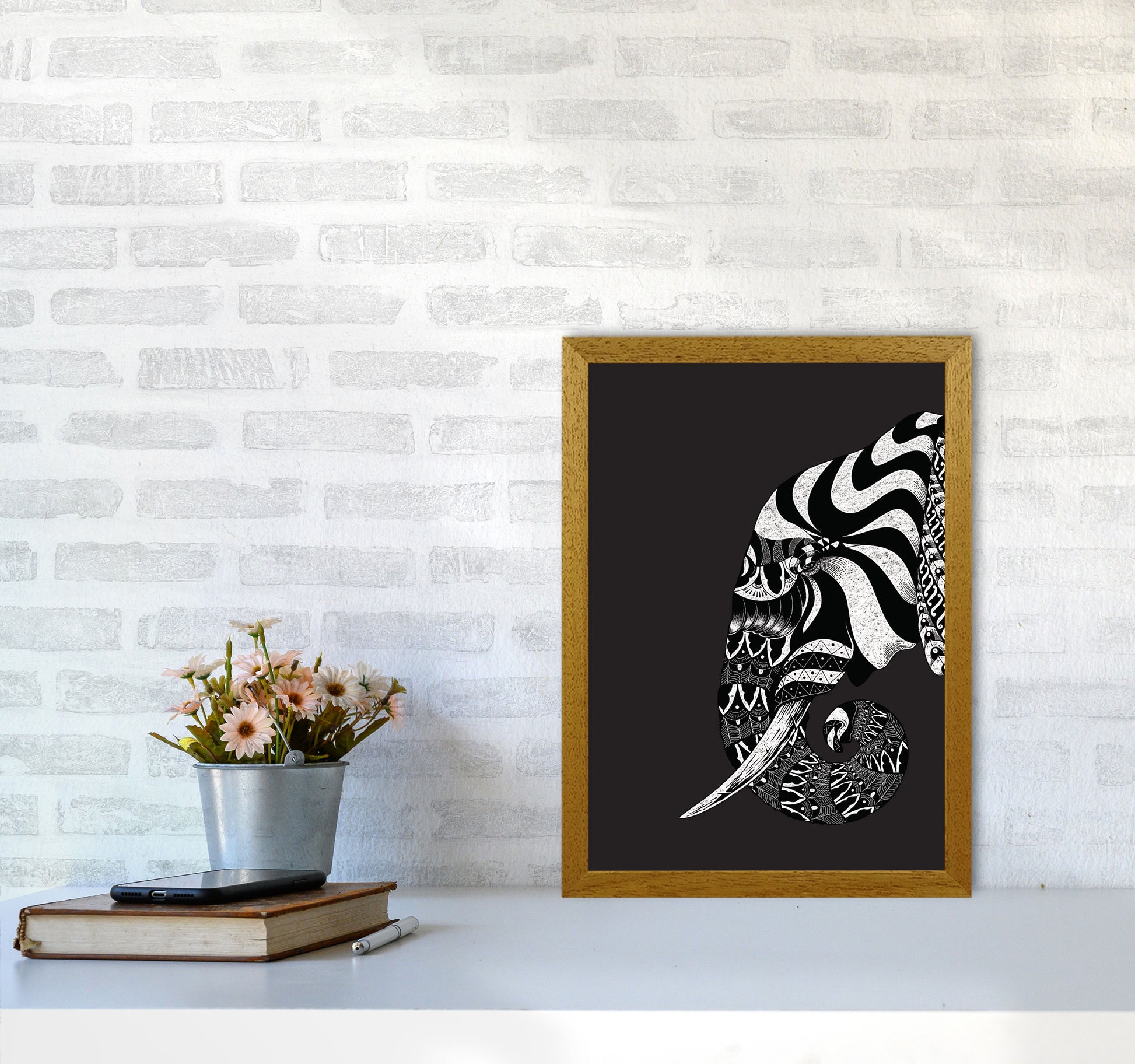 Ornate Elephant Art Print by Jason Stanley A3 Print Only