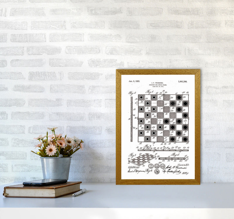 Chess And Checkers Board Patent Art Print by Jason Stanley A3 Print Only