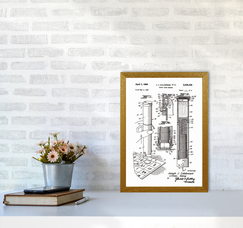 Bingo Game Marker Patent Art Print by Jason Stanley A3 Print Only