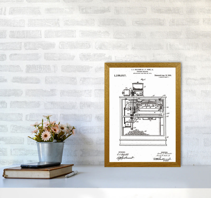 Popcorn Machine Patent Art Print by Jason Stanley A3 Print Only