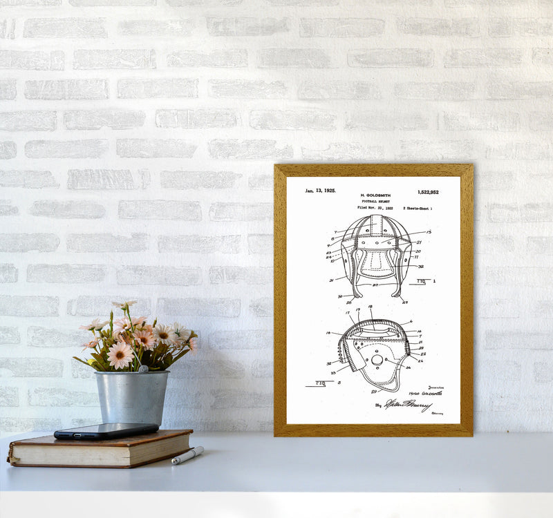 Football Helmet Patent Art Print by Jason Stanley A3 Print Only